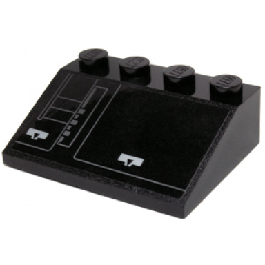 black slope 33 3 x 4 with silver mechanical panel pattern model right side sticker - set 75102