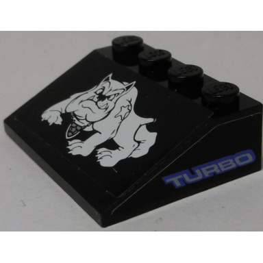 black slope 33 3 x 4 with bulldog pit bull and turbo on both sides pattern stickers - set 8182