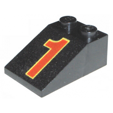 black slope 33 3 x 2 with red number 1 with yellow border pattern