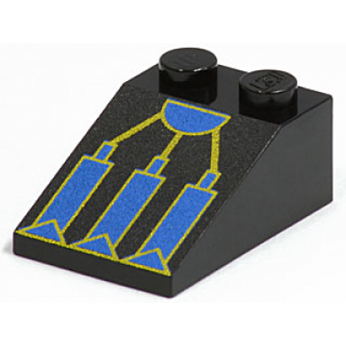 black slope 33 3 x 2 with roboforce blue and gold mechanical foot pattern