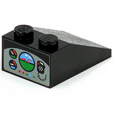 black slope 33 3 x 2 with gauges horizon screen and radio pattern on rear face sticker - set 8213