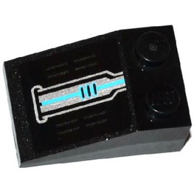 black slope 33 3 x 2 with vents and silver and medium azure circuitry pattern sticker - set 70169