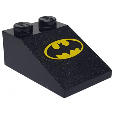 black slope 33 3 x 2 with batman logo pattern sticker - set 7786