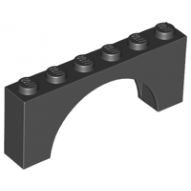 black arch 1 x 6 x 2 - thick top with reinforced underside