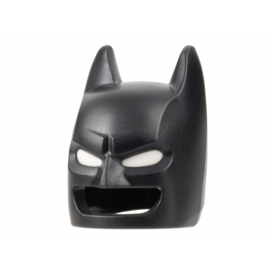 black minifigure headgear mask batman cowl with molded white eyes pattern