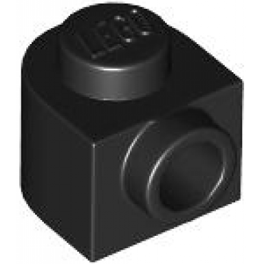 black brick round 1 x 1 x 2 3 half circle extended with stud on side