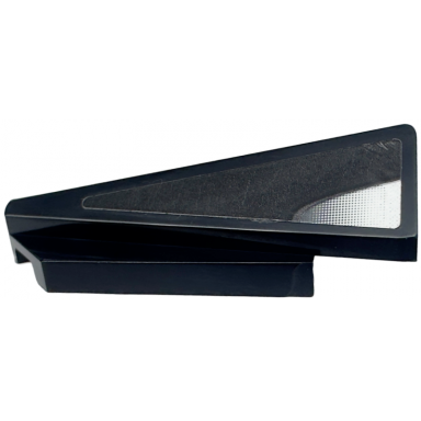 black wedge 5 x 1 x 1 1 3 with 4 x 1 base left with white and silver window frame pattern sticker - set 76918