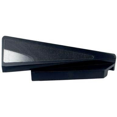 black wedge 5 x 1 x 1 1 3 with 4 x 1 base right with white and silver window frame pattern sticker - set 76918