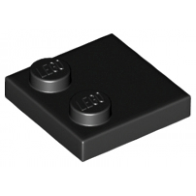 black tile modified 2 x 2 with studs on edge