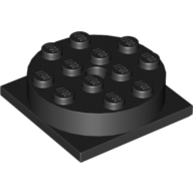 black turntable 4 x 4 square base with same color top 3403 3404