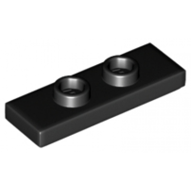black plate modified 1 x 3 with 2 studs double jumper