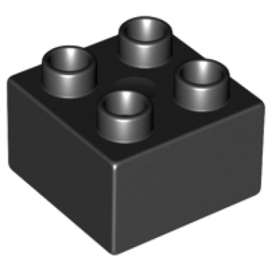 black duplo brick 2 x 2