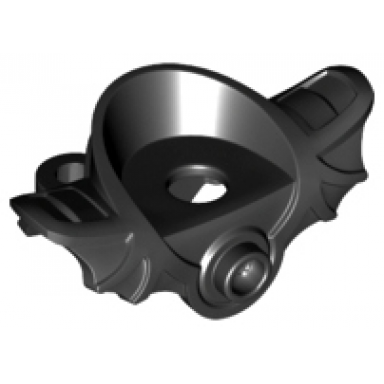 black minifigure armor breastplate with batwing shaped shoulder pads front stud and connection holes on back