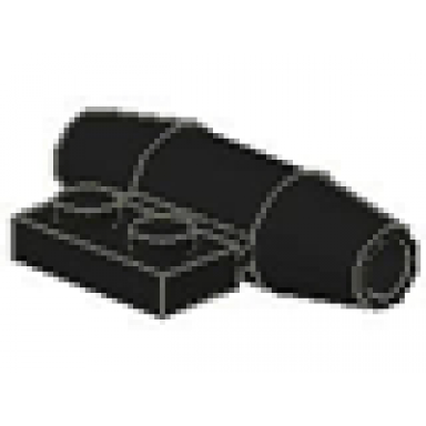 black engine smooth small 1 x 2 side plate without axle holders