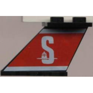 black tail 4 x 2 x 2 with white s stena on red background pattern on left side sticker - set 1548