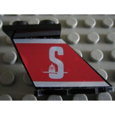 black tail 4 x 2 x 2 with white s stena on red background pattern on right side sticker - set 1548