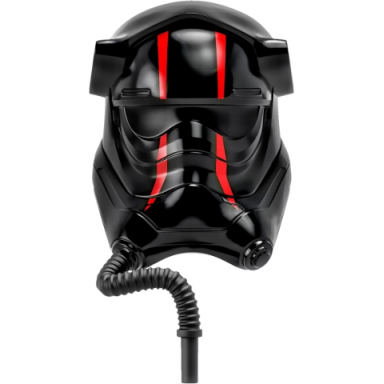 black large figure head modified sw elite tie fighter pilot with hose with red stripes pattern