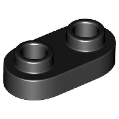 black plate round 1 x 2 with open studs