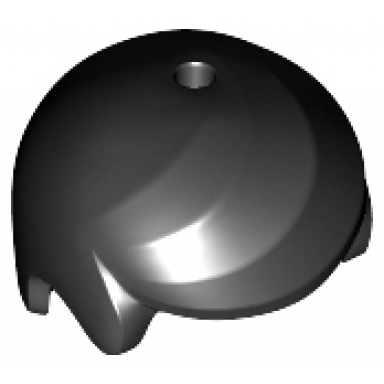 black minifigure hair male smooth and parted hole on top