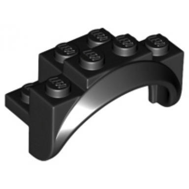 black vehicle mudguard 4 x 2 1 2 x 2 with arch round solid studs and rounded legs