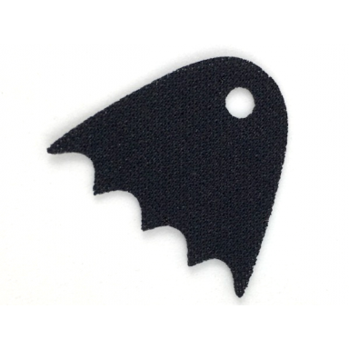 black mini doll cape cloth short scalloped with small top hole - spongy stretchable fabric