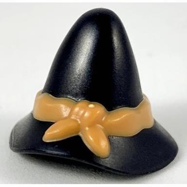 minifigure headgear hat wide brim medium nougat tied cloth band pattern