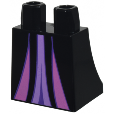 black lower body skirt with dark purple dark pink and medium lavender panels and trim pattern