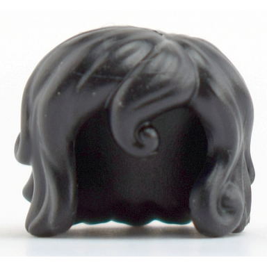 black mini doll hair friends short with curl in front hole on top and side