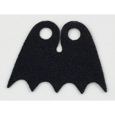 black minifigure cape cloth short scalloped 5 points batman teardrop neck cut - spongy stretchable fabric