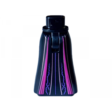 black mini doll hips and skirt full length with dark purple vines and magenta and metallic pink stripes pattern - thin hinge