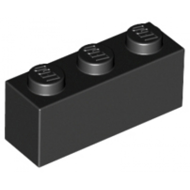 black brick 1 x 3