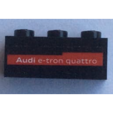 black brick 1 x 3 with audi e-tron quattro on red stripe pattern on both sides stickers - set 75872