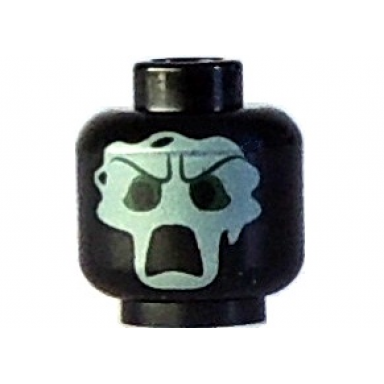 black minifigure head white mask with eyes and mouth wide open pattern