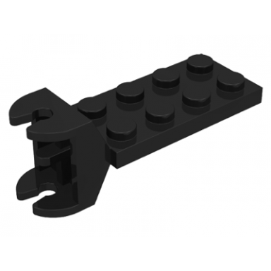 black hinge plate 2 x 4 with articulated joint - female
