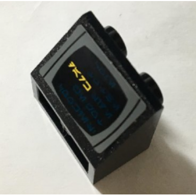 black slope inverted 45 2 x 2 with flat bottom pin with aurebesh characters dark pattern sticker - set 10212