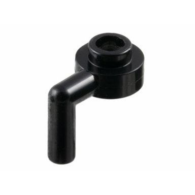 black plate round 1 x 1 open stud with bar arm down