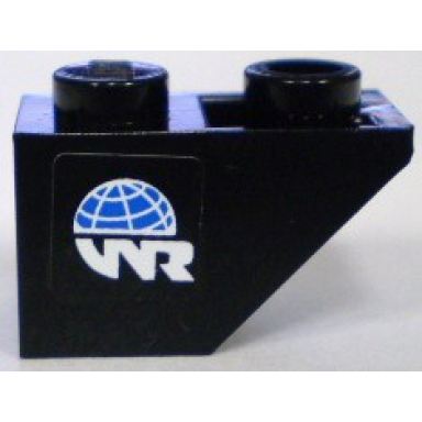 slope inverted 45 2 x 1 with world racers logo on black background pattern model left side sticker - sets 8897 8898