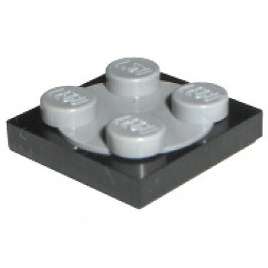 black turntable 2 x 2 plate with light bluish gray top 3680 3679