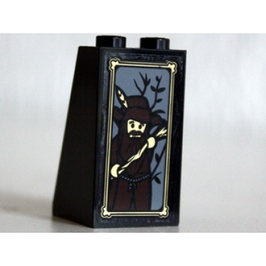 black slope 75 2 x 2 x 3 - solid studs with portrait of radagast the brown pattern sticker - set 10237