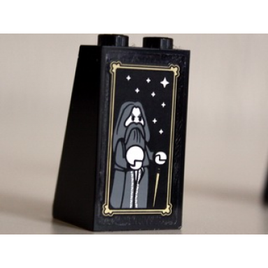 black slope 75 2 x 2 x 3 - solid studs with portrait of morinehtar the blue pattern sticker - set 10237