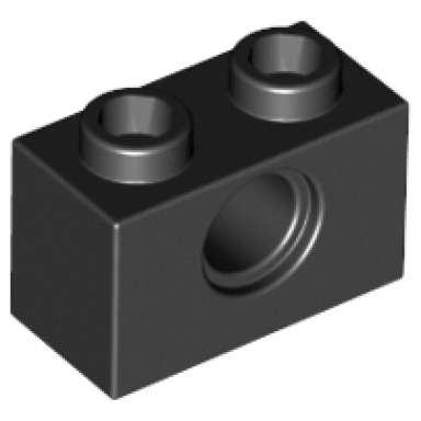 black technic brick 1 x 2 with hole