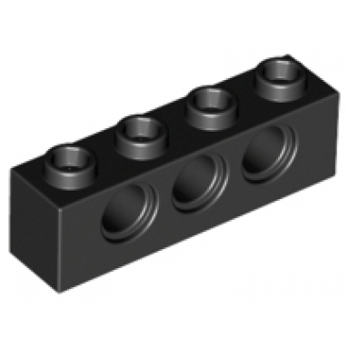 black technic brick 1 x 4 with holes