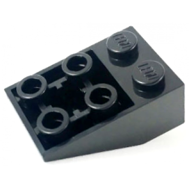 black slope inverted 33 3 x 2 with flat bottom pin and connections between studs