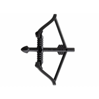 black minifigure weapon bow recurve with wide flat limbs arrow drawn