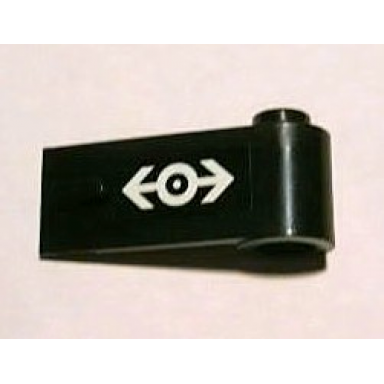 black door 1 x 3 x 1 right with train logo white on black background pattern sticker - set 2126