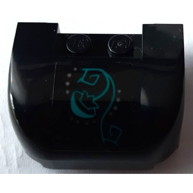 vehicle mudguard 3 x 4 x 1 2 3 curved fenders with dark bluish gray dots dark turquoise scrollwork and flower pattern sticker - set 41195