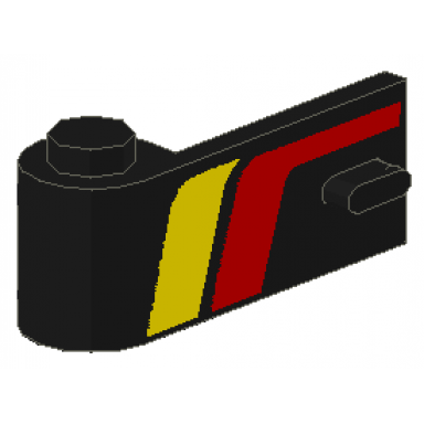 black door 1 x 3 x 1 left with red and yellow stripes pattern