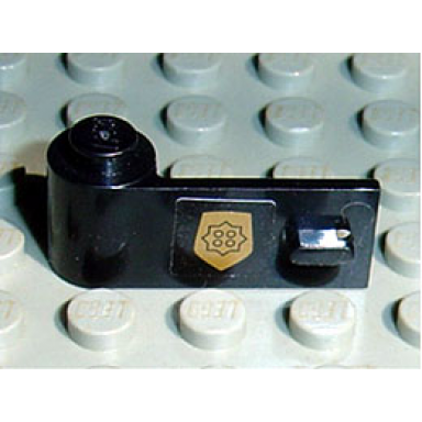 black door 1 x 3 x 1 left with world city gold police badge pattern sticker - set 7032