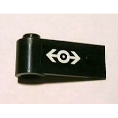 black door 1 x 3 x 1 left with train logo white on black background pattern sticker - set 2126