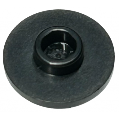 black minifigure utensil tea saucer with hollow stud